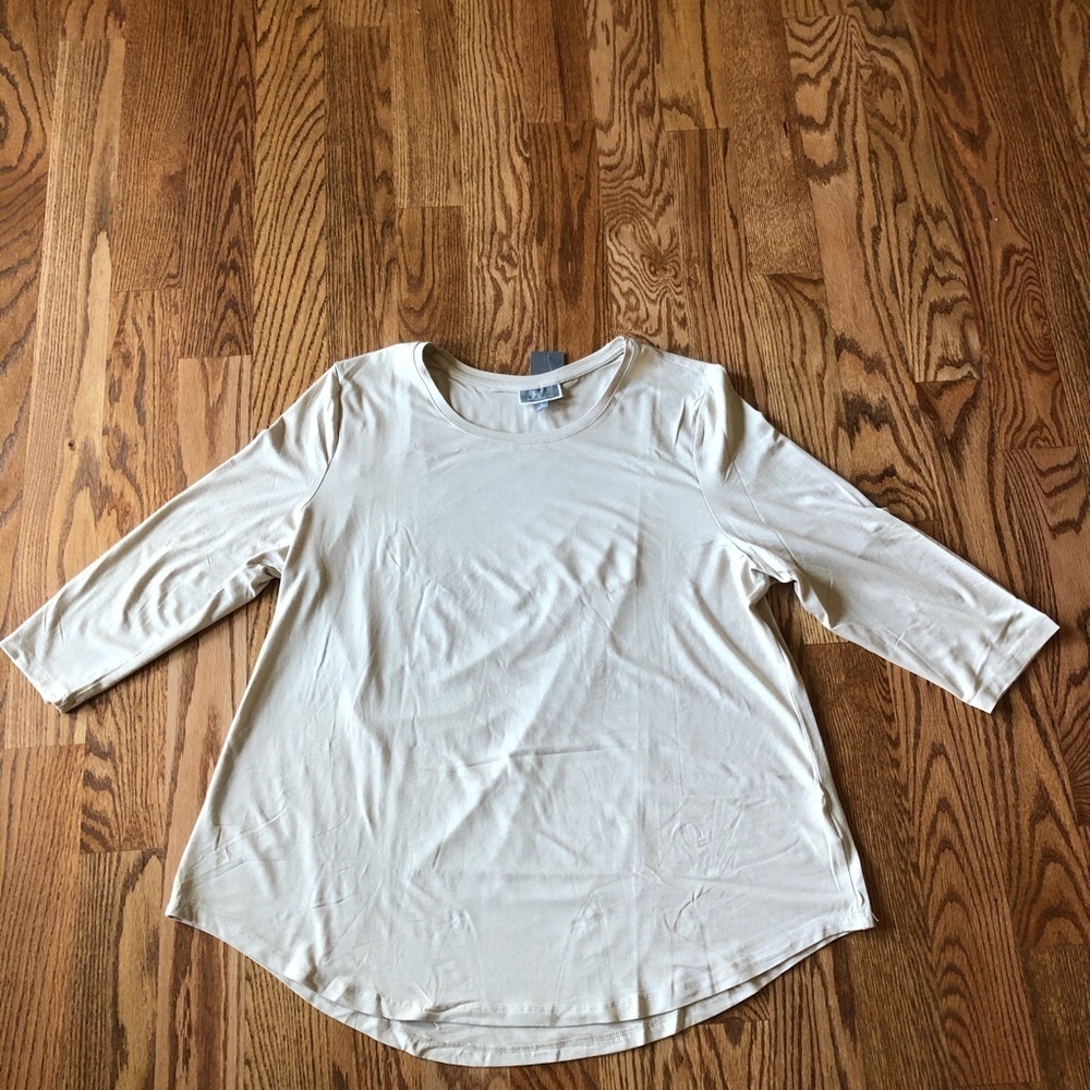 Women JM Collection Scoop Neck Sand color Shirt